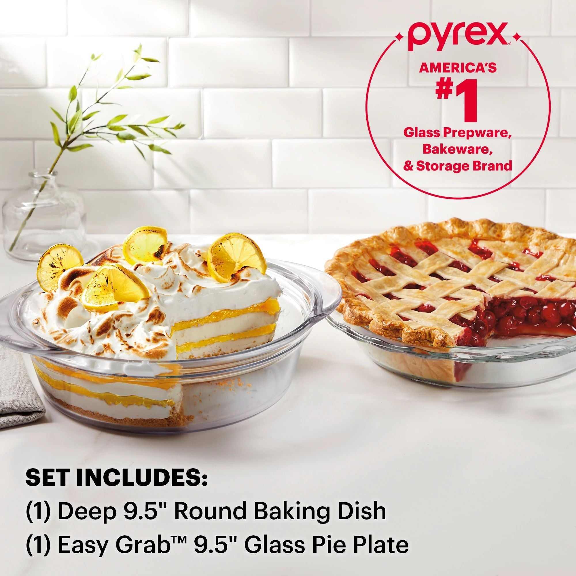 Pyrex? 2-piece Deep & Easy Grab? Glass Pie Plate Set - Image 3