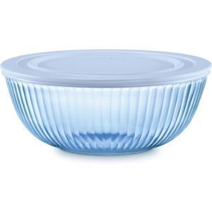 Pyrex? Colors Sculpted Tinted 4.5-quart Mixing Bowl with Lid. Blue