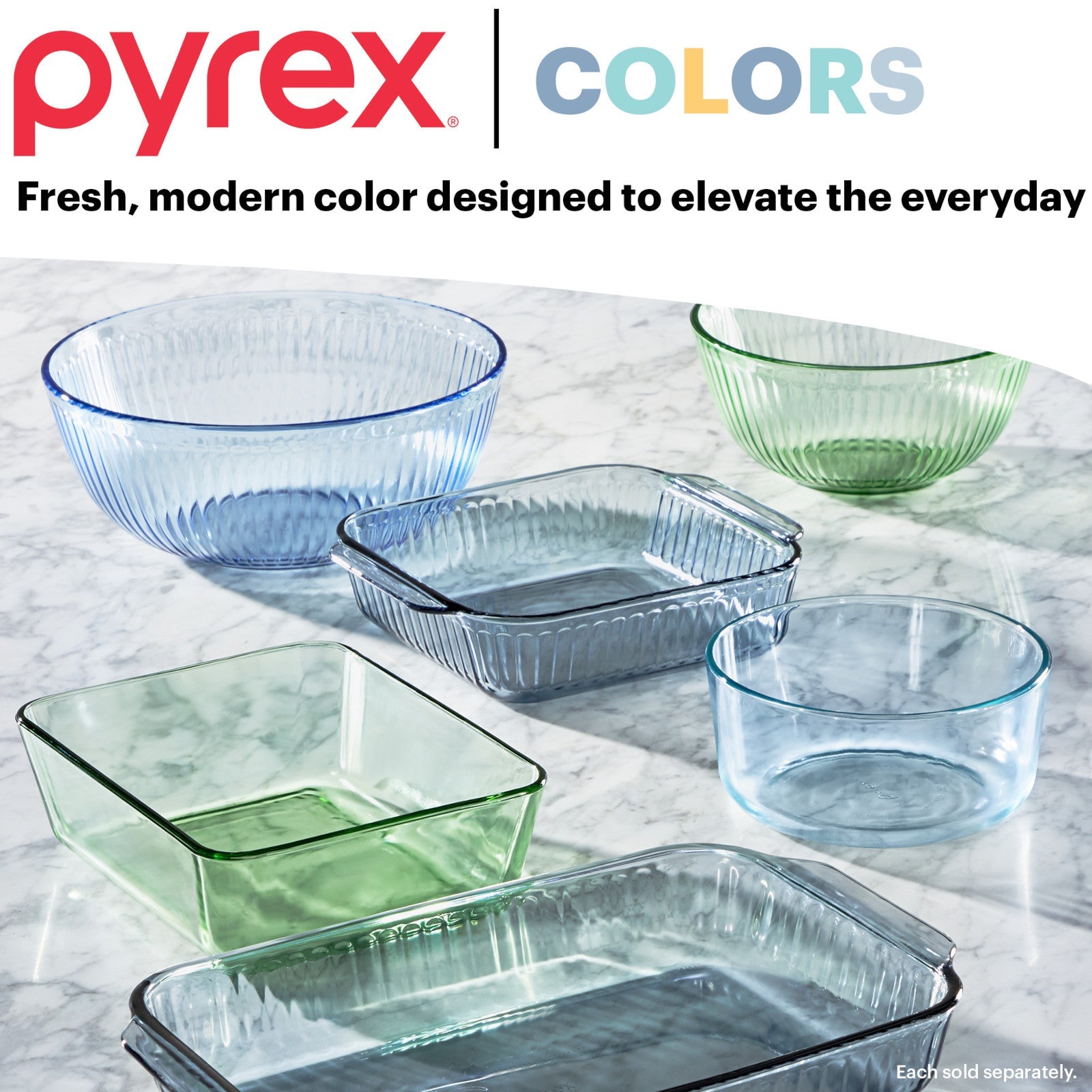 Pyrex? Simply Store? Tinted 6-piece Round Storage Value Pack with Blue Plastic Lids - Image 4