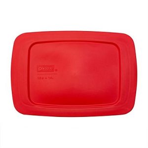 Pyrex Red Lid for Easy Grab 1.5-quart Rectangular Glass Loaf Pan