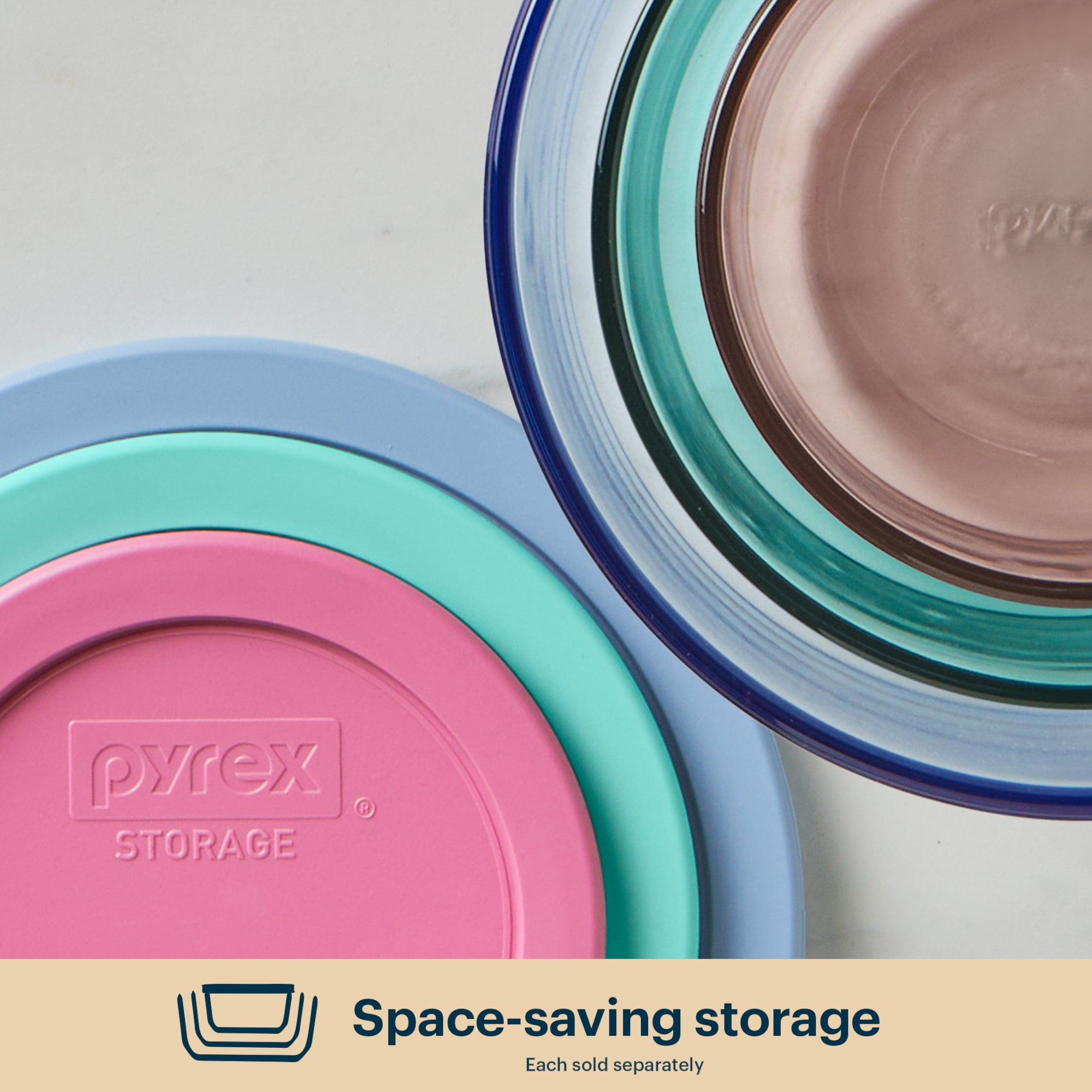 Pyrex? Simply Store? Tinted Glass 4-cup Round Storage Container with Lid. Pink - Image 5