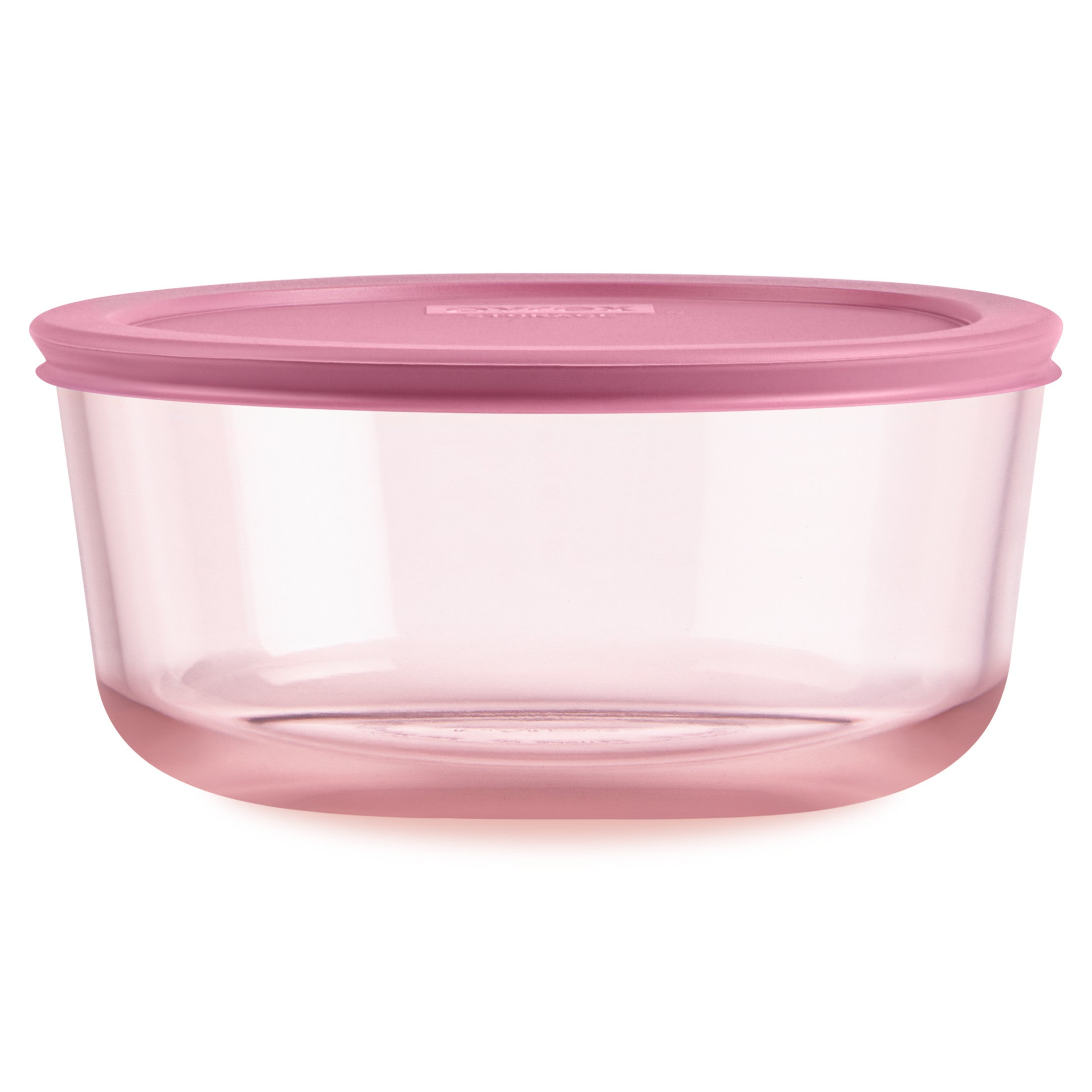 Pyrex? Simply Store? Tinted Glass 7-cup Round Storage Container with Lid. Pink