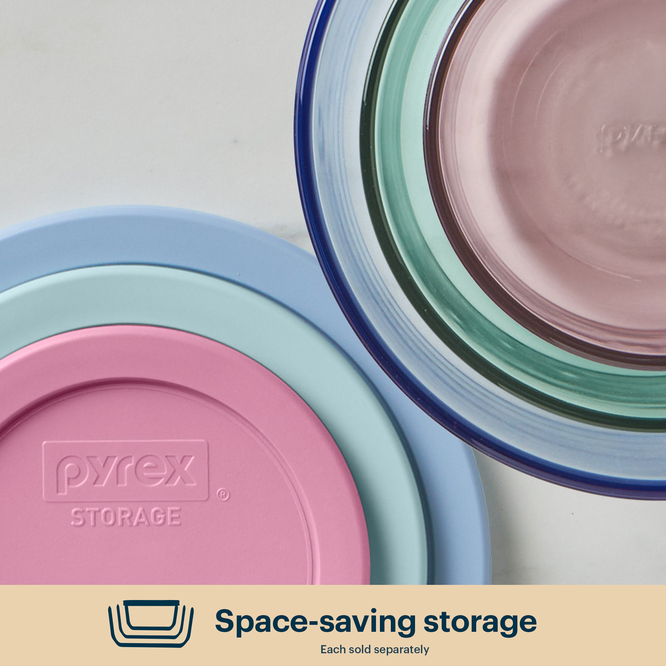 Pyrex? Simply Store? Tinted Glass 7-cup Round Storage Container with Lid. Pink - Image 5