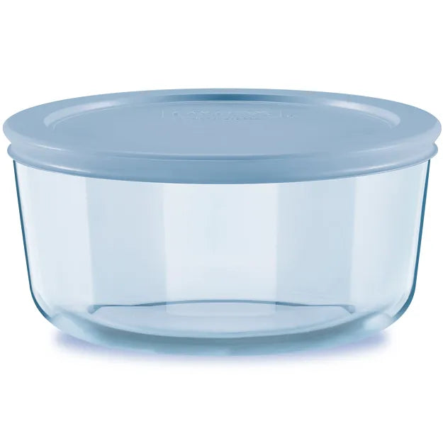 Pyrex? Simply Store? Tinted 4-cup Round Storage with Blue Plastic Lid