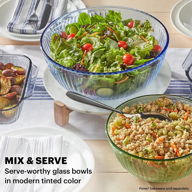 Pyrex? Colors Sculpted Tinted 3-piece Mixing Bowl Set - Image 3