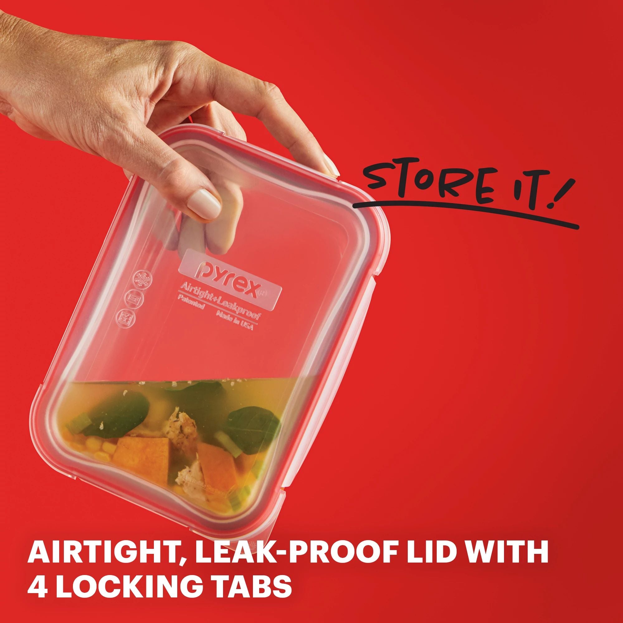 Pyrex® Freshlock™ 2-cup Rectangle Glass Storage - Image 5