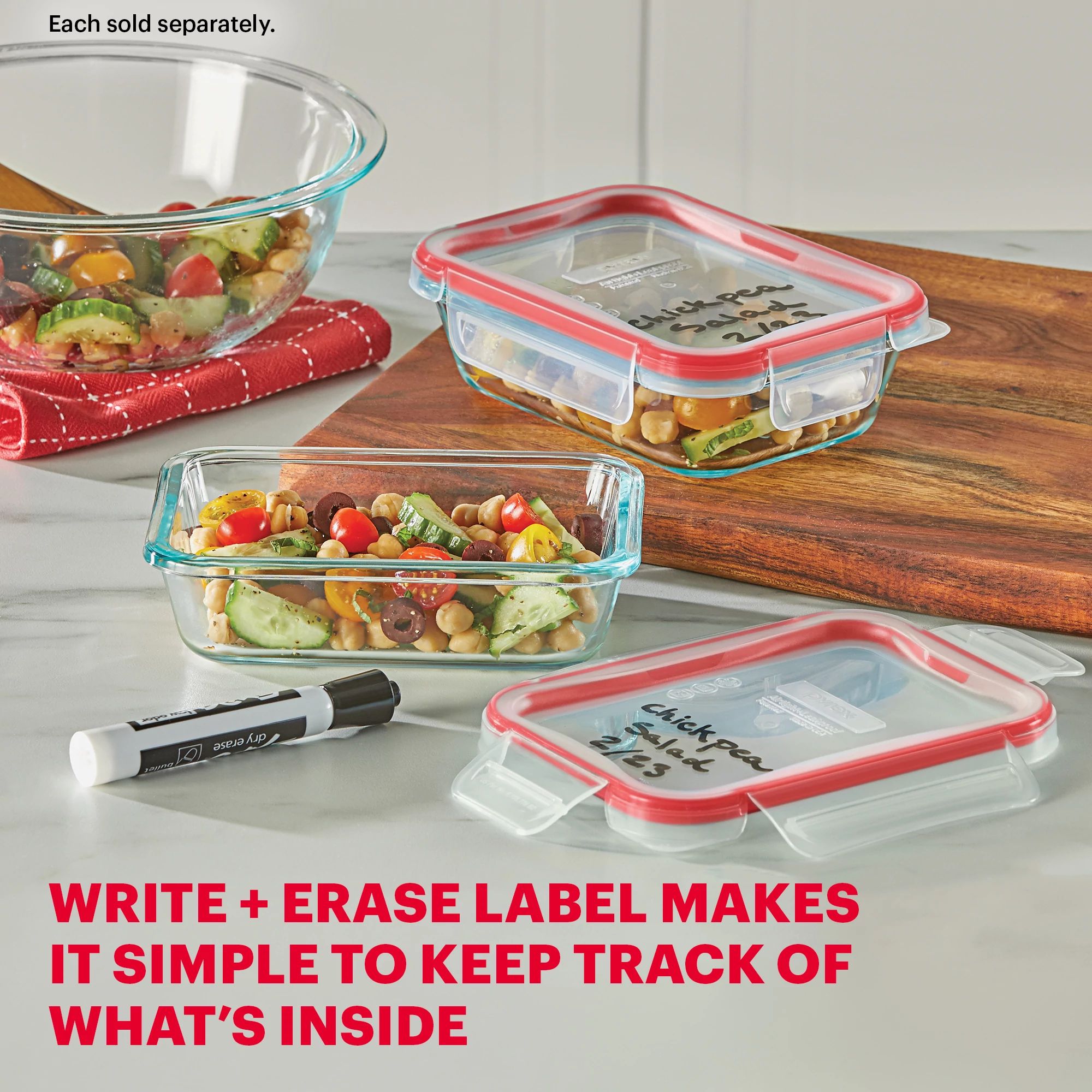 Pyrex® Freshlock™ 2-cup Rectangle Glass Storage - Image 4