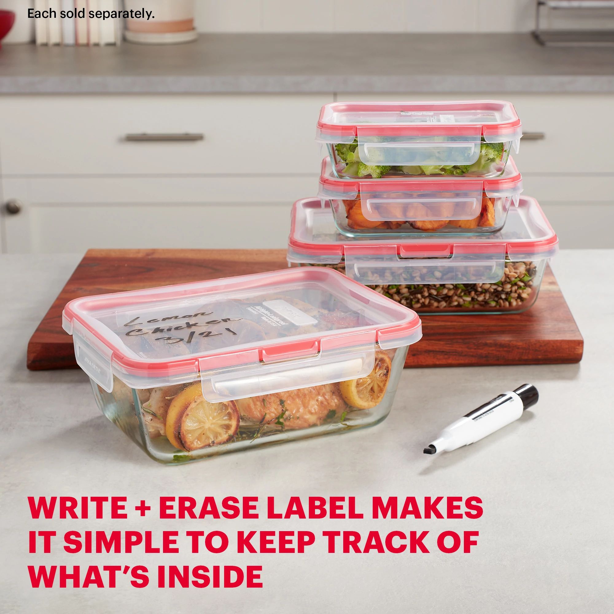 Pyrex® Freshlock™ 8-cup Rectangle Glass Storage - Image 4