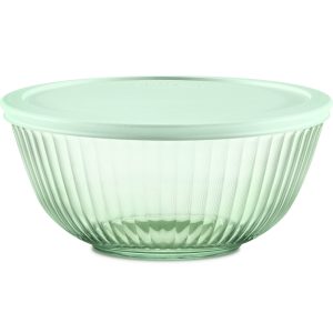 Pyrex Colors Sculpted Tinted 2.3-quart Mixing Bowl with Lid. Green