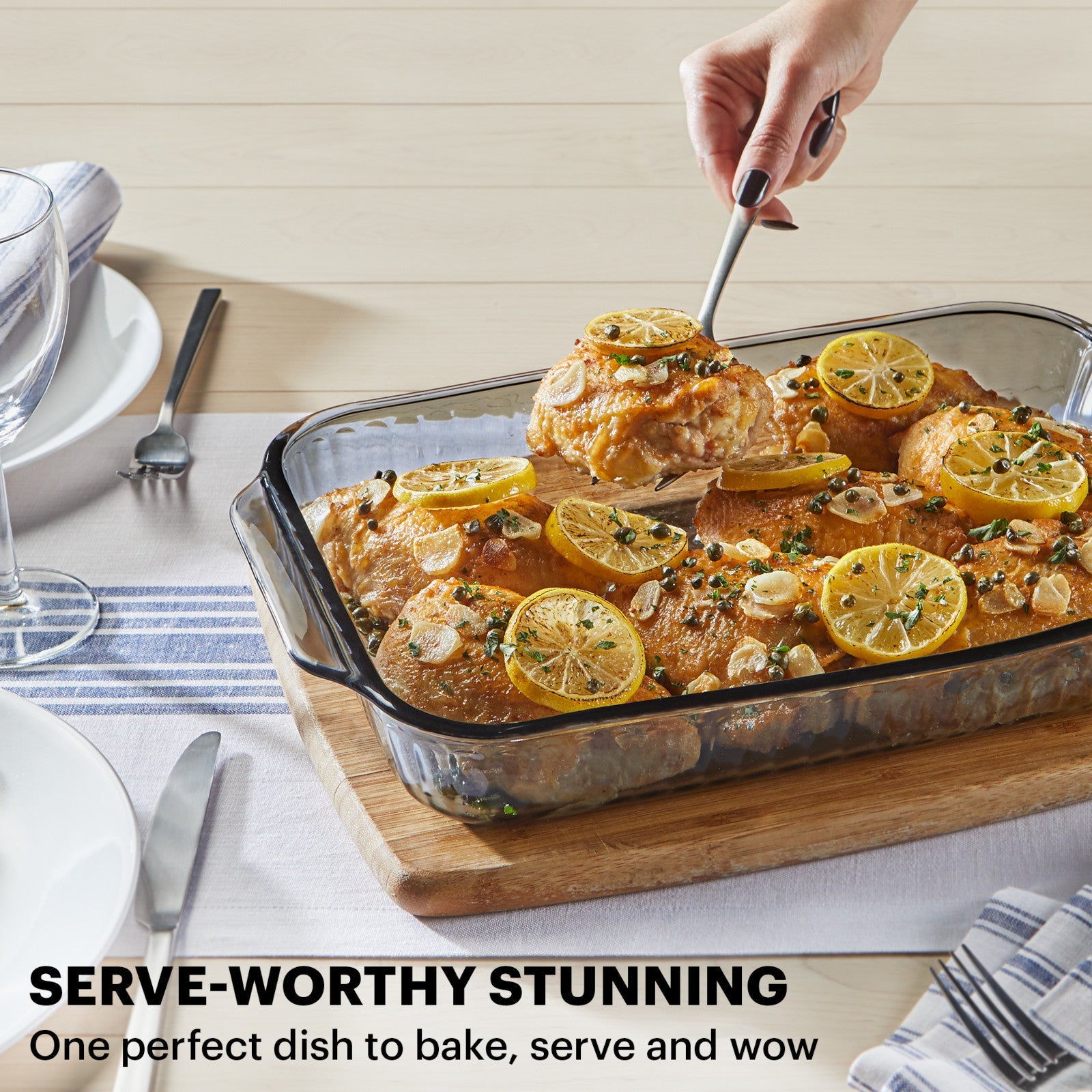 Pyrex® Sculpted Tinted Colors Sculpted Tinted 9 x 13 Baking Dish. Smoke - Image 4