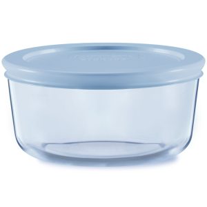 Pyrex Simply Store Tinted 2-cup Round Storage with Plastic Lid. Blue