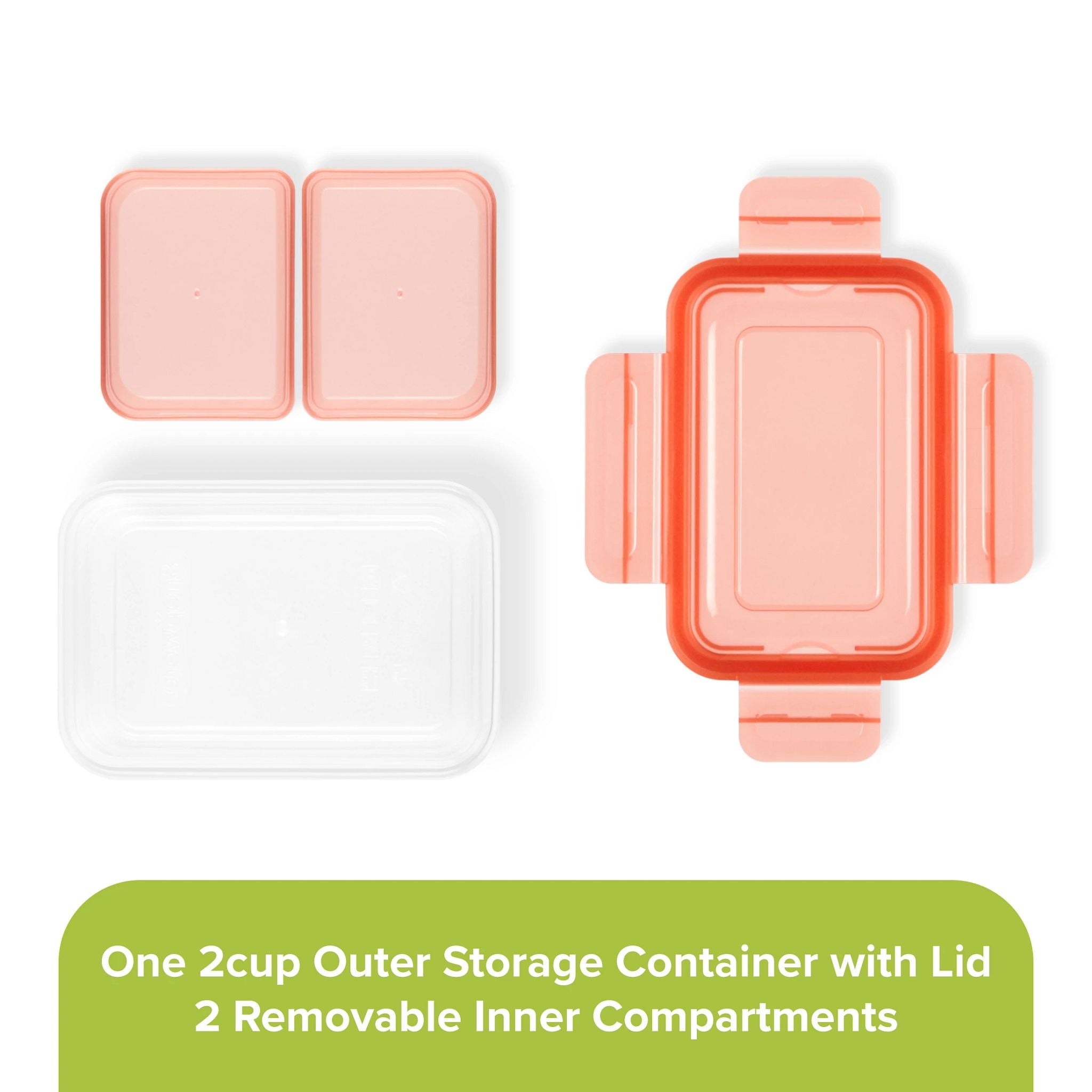 Snapware Meal Prep Divided: 2-cup Rectangle Storage Container. 2-Section - Image 3