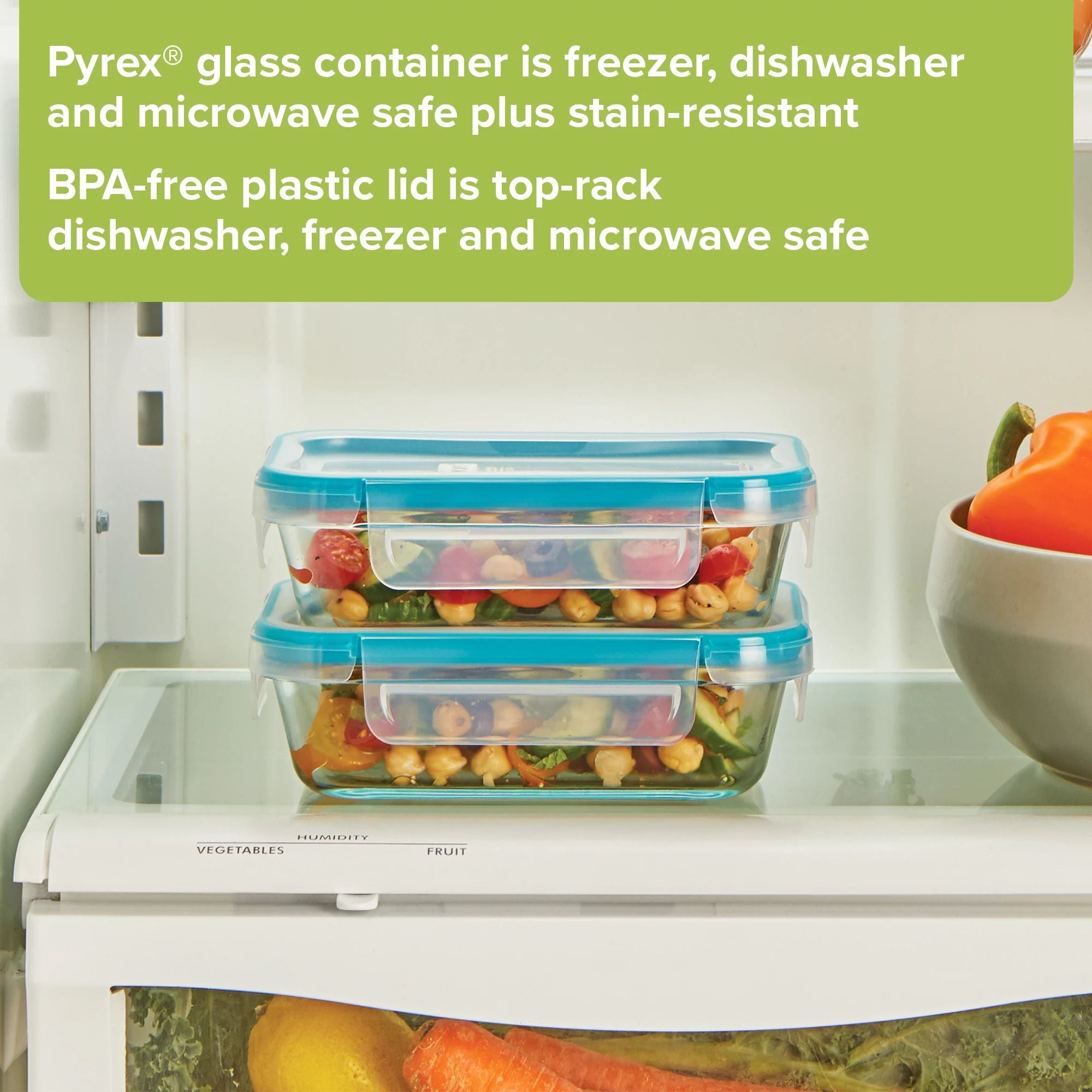 Snapware Total Solution Pyrex 4-piece Glass Storage Set with Plastic Lids - Image 5
