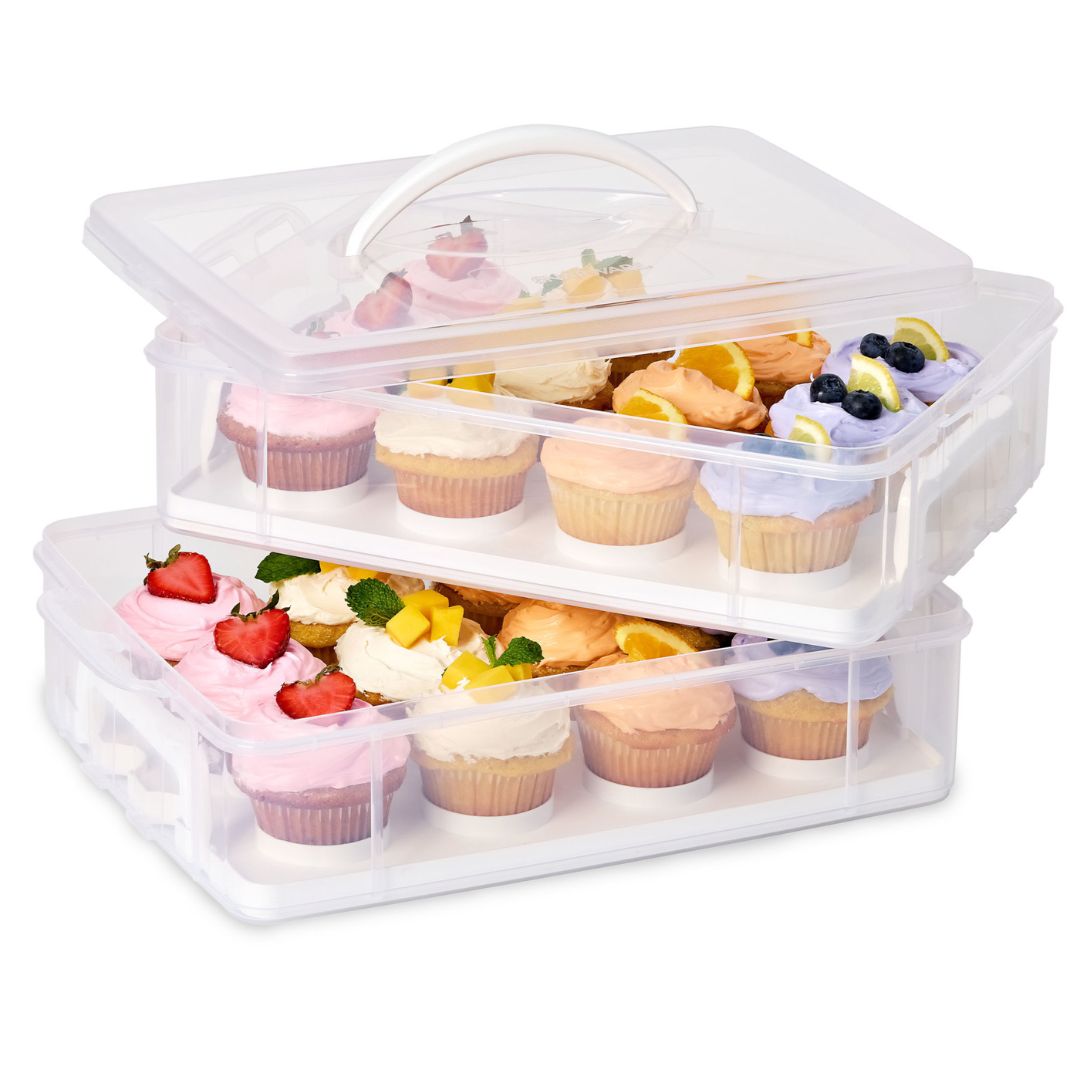 Snapware Snap ‘N Stack Enter-Tainers 2-Layer Cookie. Cake & Brownie Carrier - Image 2