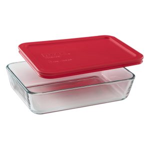 Pyrex? Simply Store? 3-cup Rectangular Glass Food Storage Container with Red Lid